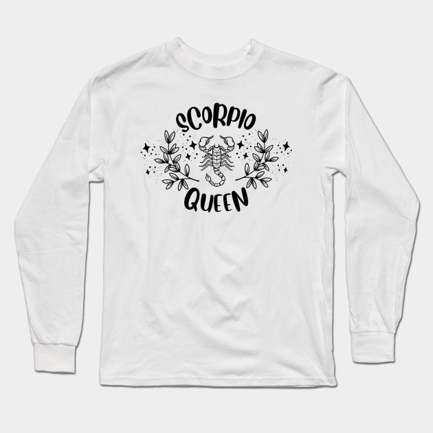 Scorpio Queen Long Sleeve T-Shirt by teresawingarts